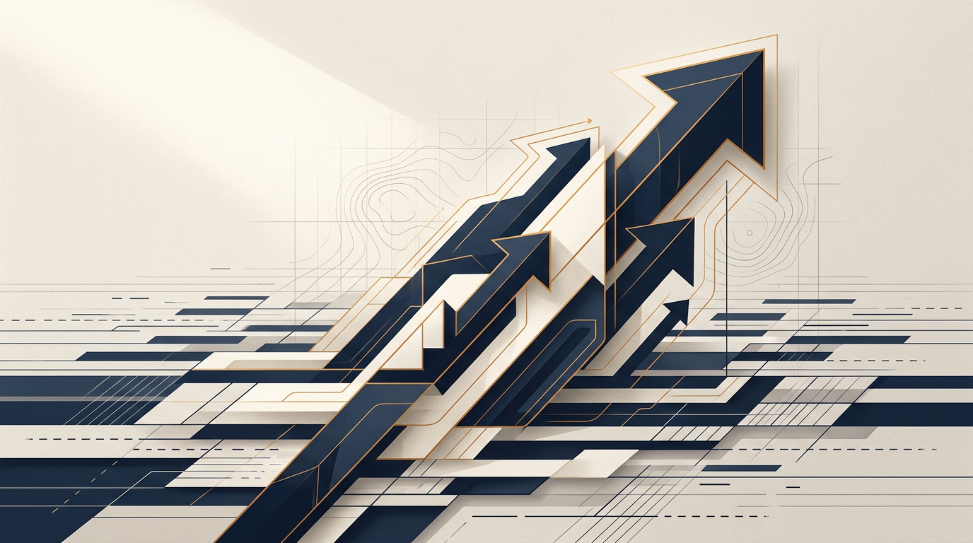 Abstract editorial illustration for: Cardano's Current Trajectory Amidst Broader Market Calm