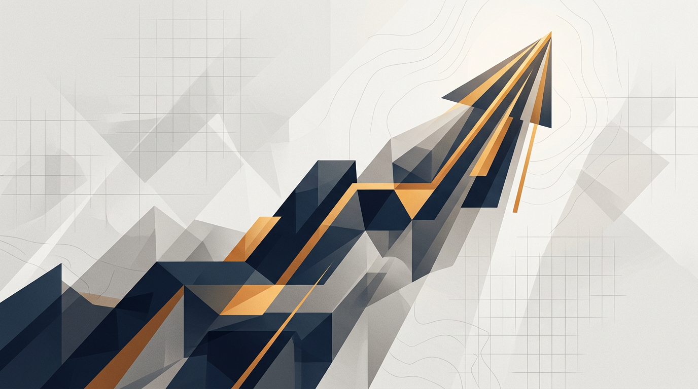 Abstract editorial illustration for: Bitcoin Chart Shows Potential Bullish Pattern for $76,000 Target
