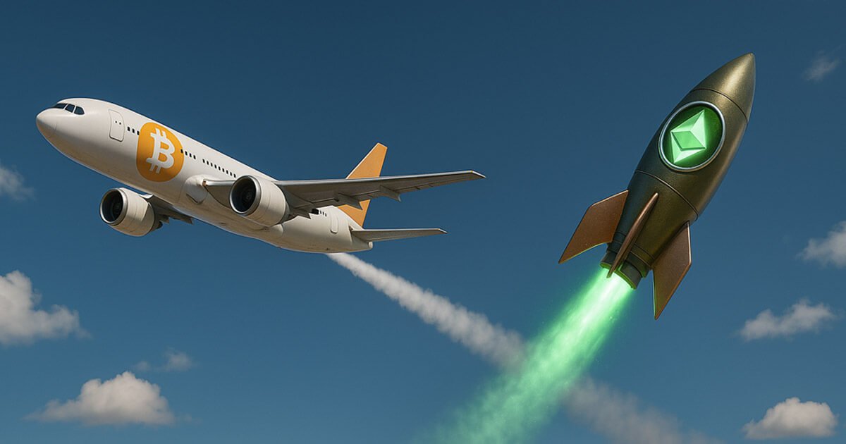 wp header logo 904 ETH/BTC ratio jumps 70% from April low as Ethereum overtakes Bitcoin in weekly spot volume