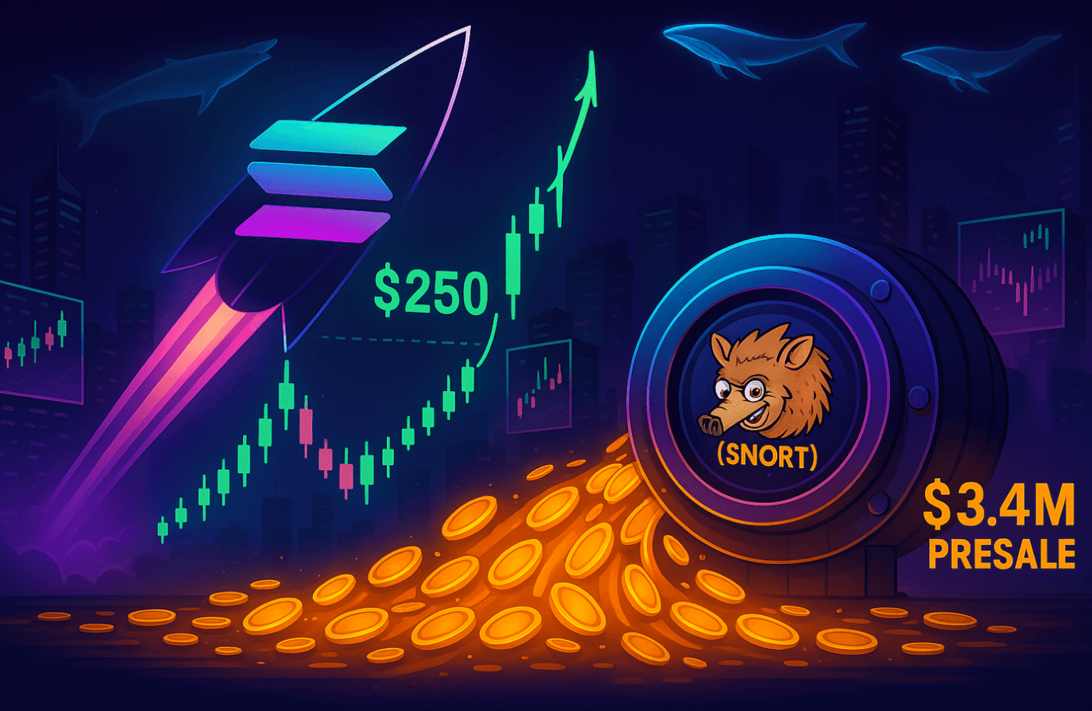 wp header logo 2422 Solana Aims for $250 Rally as Investors Watch Snorter Token’s $3.4M Presale Explode